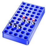 Blue Stackable Vial Rack - 2 Pieces, 50 Holds