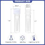 PATIKIL 0.5ml Self-Standing Cryogenic Vials – 200pcs
