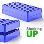 Blue Stackable Vial Rack - 2 Pieces, 50 Holds