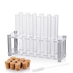 Acrylic Test Tube Holder with Handle, 12 Capacity
