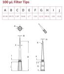 Universal 100µL Sterile Pipette Tips - 96 Pack