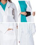 Ladies' 5-Pocket Relaxed Fit Lab Coat - White