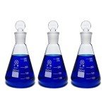 HUAOU 250ml Glass Erlenmeyer Flask Set, 3 Pack