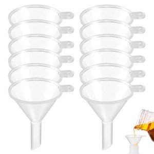 20 Mini Clear Plastic Funnels for Kitchen & Lab