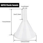 60PCS Clear Plastic Funnel Set for Lab Use