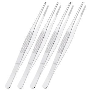 4-Pack 5-Inch Stainless Steel Tweezers Set