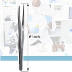 Precision Stainless Steel Lab Tweezers, 6
