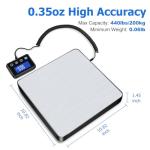 KUAIVO 440 lbs Digital Shipping Scale with Tare Function