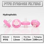 PTFE Syringe Filters 0.22µm, 13mm Diameter, 100 Pack