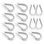 15-Pack M8 Stainless Steel Thimbles for Wire Rope