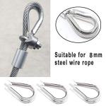 15-Pack M8 Stainless Steel Thimbles for Wire Rope