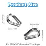 10 Pack 3/8" Stainless Steel Wire Rope Thimbles