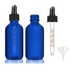2 oz Blue Glass Dropper Bottle 2-Pack
