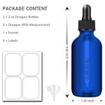 2 oz Blue Glass Dropper Bottle 2-Pack