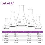 Labvida Narrow Mouth Glass Erlenmeyer Flask Set