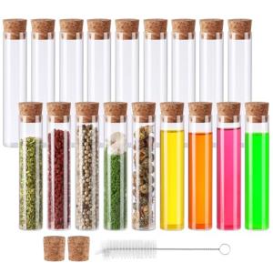 50ml Glass Test Tubes with Cork Stoppers - 18 Pack