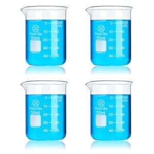 HUAOU 50ml Glass Beaker Set - 4pcs