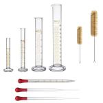 Thick Glass Measuring Cylinder Set with Brushes