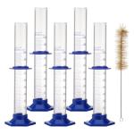 5 Pcs 100ml Graduated Borosilicate Glass Cylinders