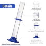 5 Pcs 100ml Graduated Borosilicate Glass Cylinders