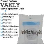 Sterile Specimen Cups with Lids – 3 Count
