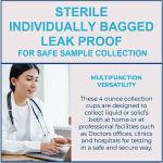 Sterile Specimen Cups with Lids – 3 Count