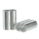 Aluminum Double Barrel Crimping Loop Sleeves, 10-Pack