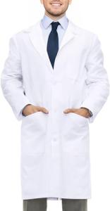 Men's White Lab Coat - Long Sleeve, Medium
