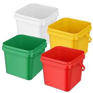 Mifoci 5 Quart Square Plastic Cleaning Buckets - 4 Pack