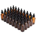 40 Pack Amber Glass Dropper Bottles with Caps