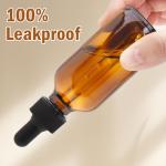 40 Pack Amber Glass Dropper Bottles with Caps
