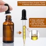 Amber Glass Dropper Bottles with Pipettes - 4 Pack