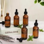 40 Pack Amber Glass Dropper Bottles with Caps