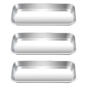 3pc Stainless Steel Metal Tray Set for Labs