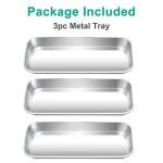 3pc Stainless Steel Metal Tray Set for Labs