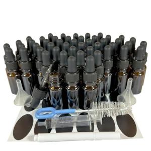 PIPIBA 48-Pack 10ml Amber Glass Dropper Bottles