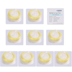 10 Pack Sterile Syringe Filters 0.22μm, Yellow
