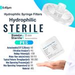 Sterile PES Syringe Filters 0.45µm 10/pk
