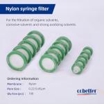 100 Pack Nylon Syringe Filters - 0.22μm, 13mm