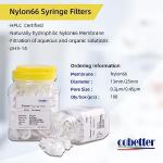 100 Pack Nylon Syringe Filters, 0.2μm, 25mm