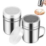 2-Pack Stainless Steel Powder Shaker with Handle