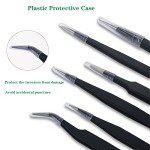 6-Piece Precision Tweezer Set for Lab & Crafts