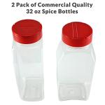 32 OZ Plastic Spice Bottles with Pour Cap - Set of 2