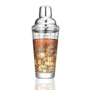 14oz Clear Glass Cocktail Shaker with Recipes