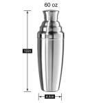Oggi 60 oz Jumbo Stainless Steel Cocktail Shaker