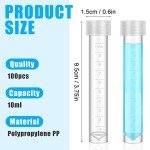 100 Pcs 10ml Clear Plastic Test Tubes with Caps
