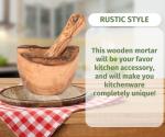 Olive Wood Mortar & Pestle Set for Spices