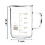 500ml Glass Beaker Mug with Handle and Spout