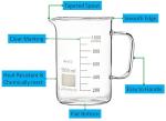500ml Glass Beaker Mug with Handle and Spout