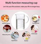 KINNOSE 1000ML Graduated Beaker Mug with Lid